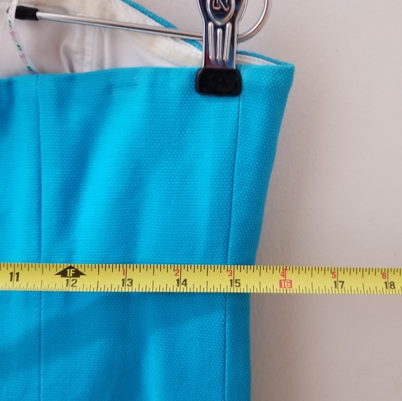 Lilly Pulitzer Bowen Strapless Dress in Turquoise Laroc Panel Embroidery 8 - Picture 13 of 14